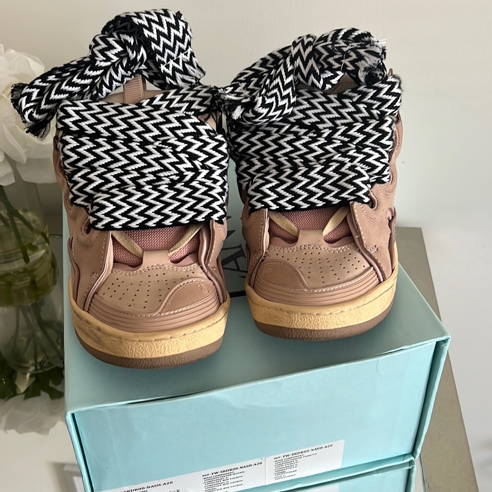 Lanvin leather curb sneakers